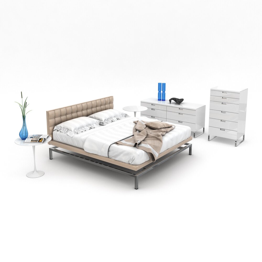 Modern Bedroom Furniture Set 03 3D модель