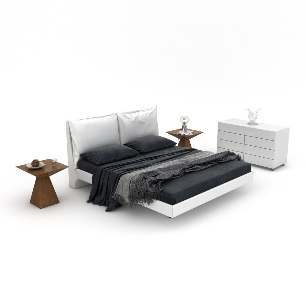 Modern Bedroom Furniture Set 04 3D-Modell