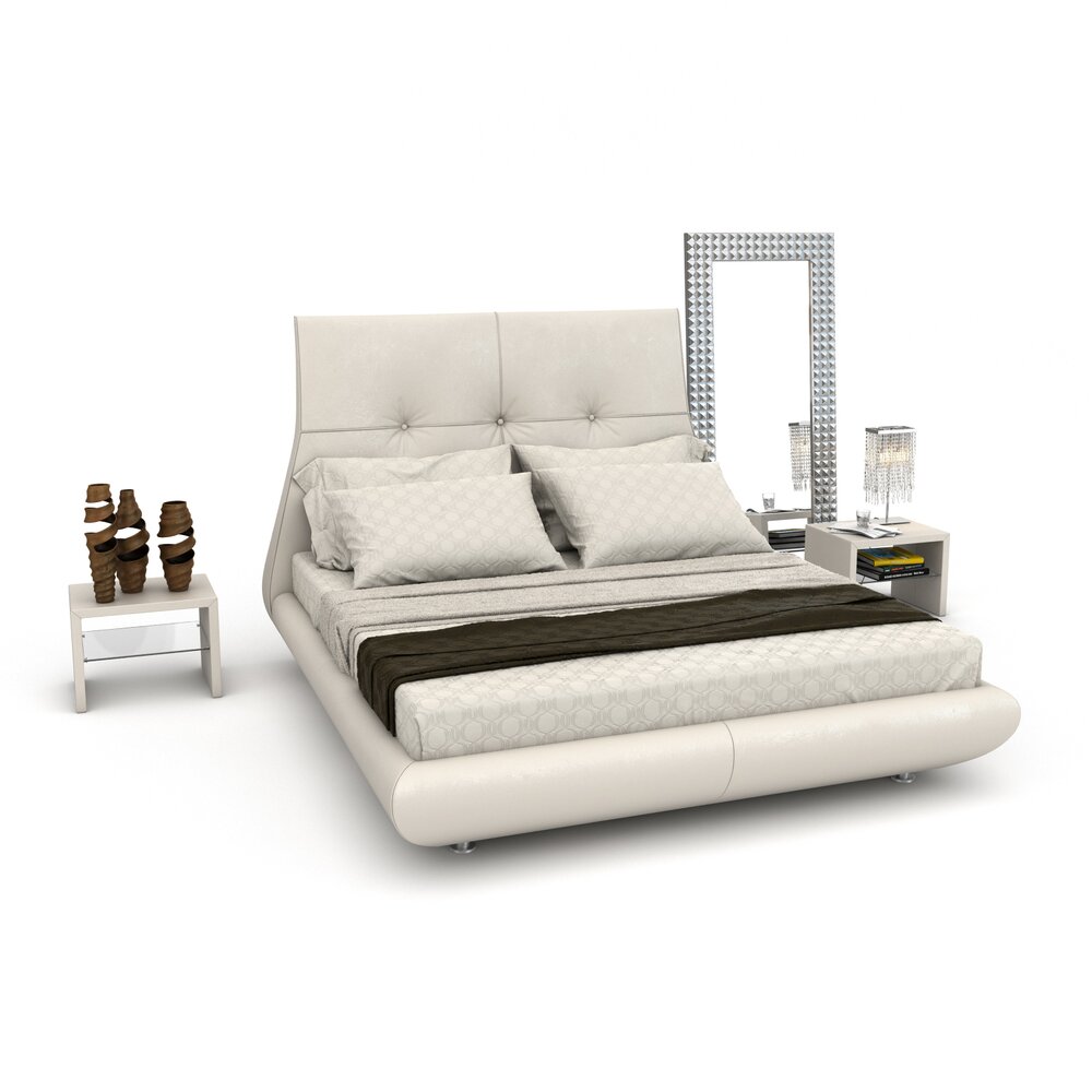 Modern Bedroom Furniture Set 06 3D-Modell