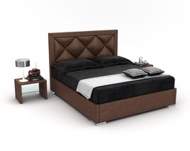 Modern Bedroom Furniture Set 08 3D 모델 