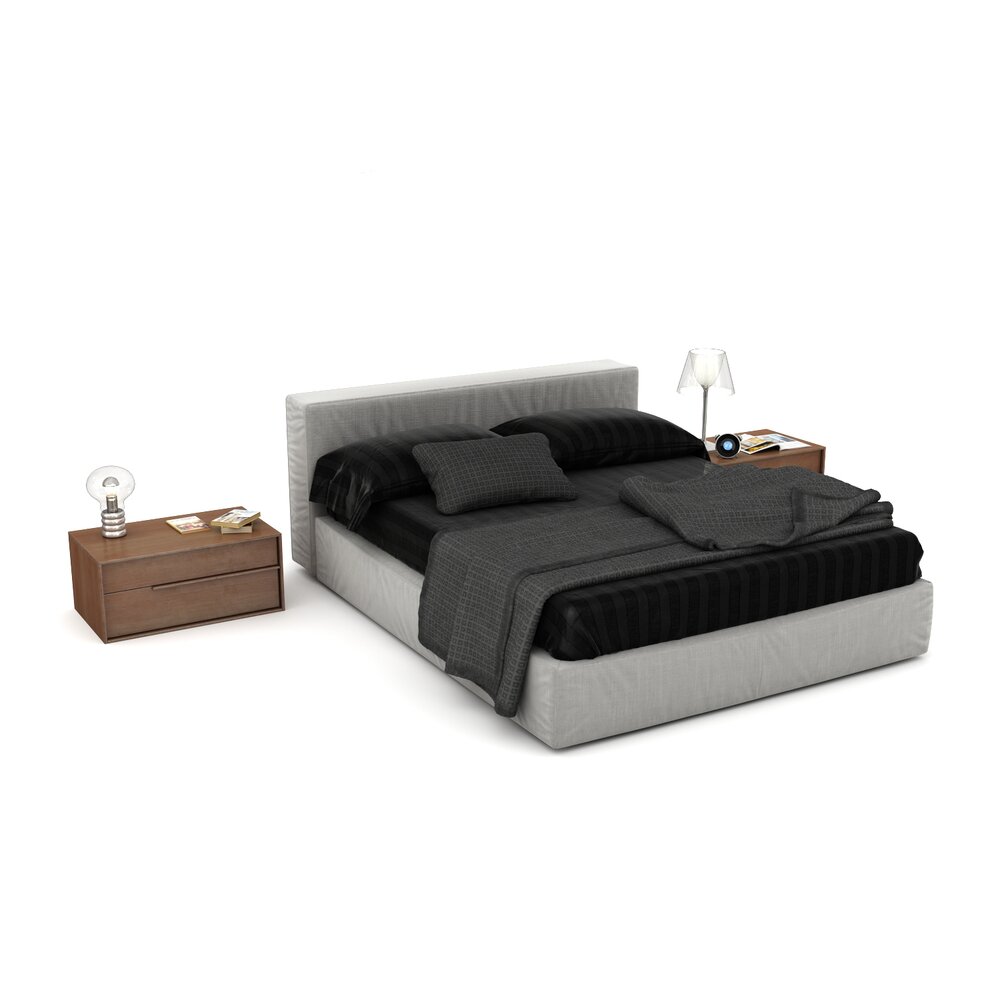 Modern Bedroom Furniture Set 12 3D-Modell