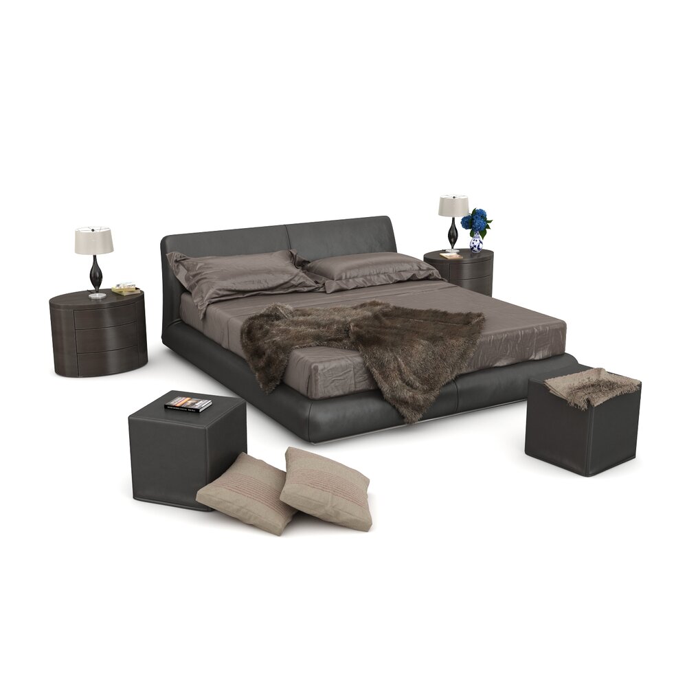 Modern Bedroom Furniture Set 14 3D 모델 