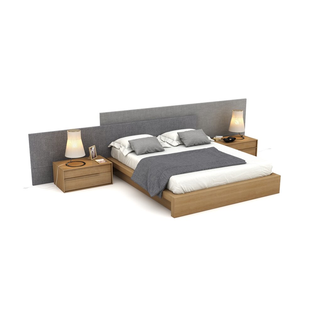 Modern Bedroom Furniture Set 15 3D модель