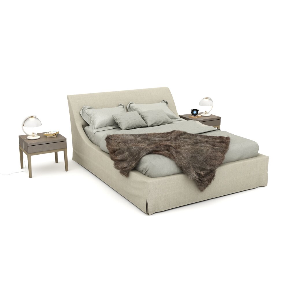 Modern Bedroom Furniture Set 16 3D модель