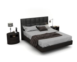 Modern Bedroom Furniture Set 18 3D-Modell