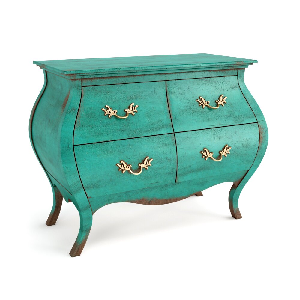 Turquoise Antique Commode 3D 모델 