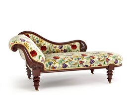 Antique Floral Chaise Lounge 3D-Modell