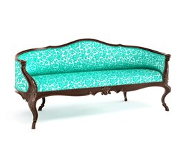 Antique Turquoise Sofa Modello 3D