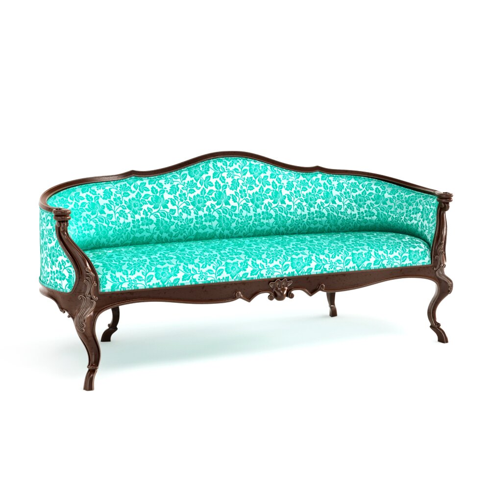 Antique Turquoise Sofa 3D-Modell