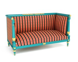 Striped Antique Sofa 3D 모델 
