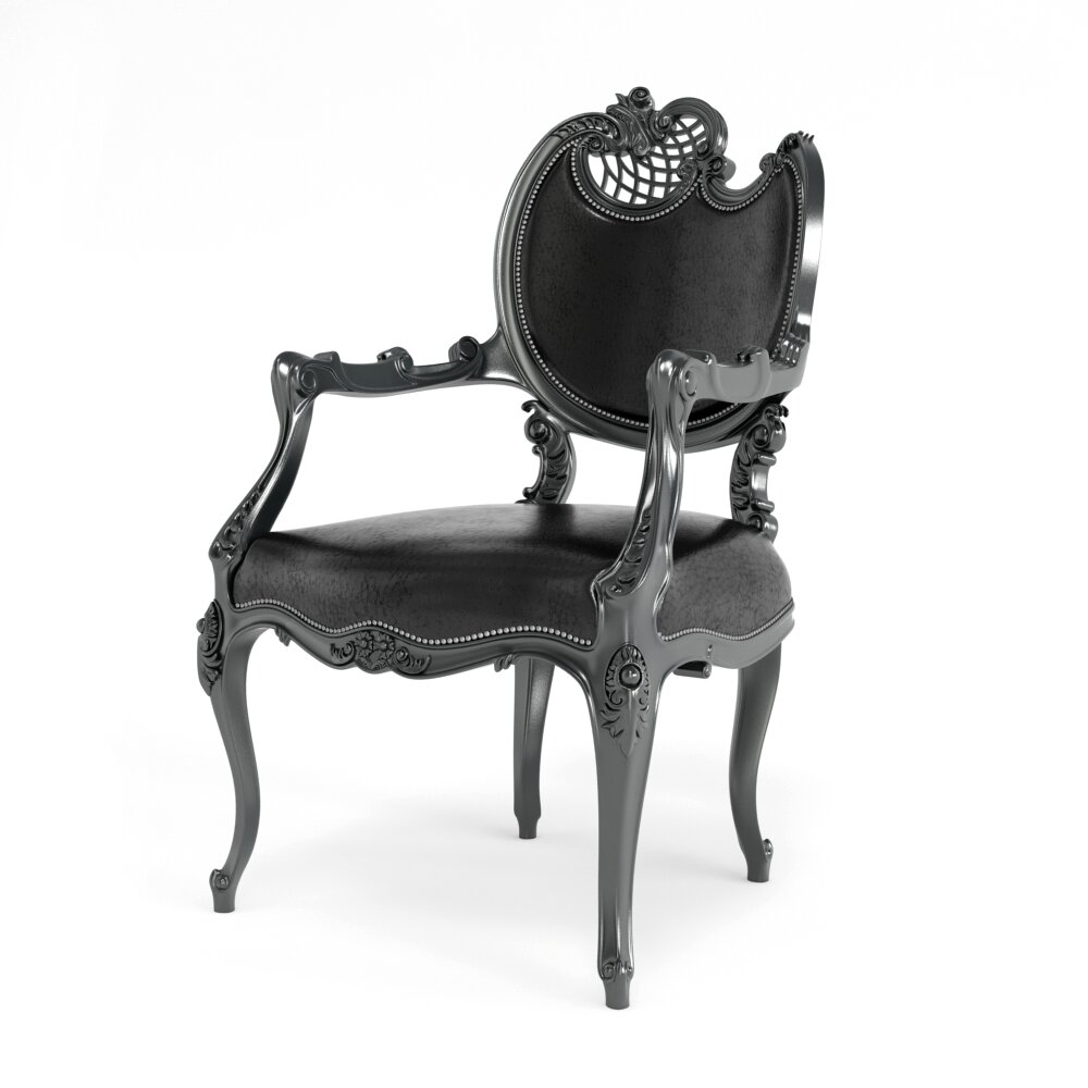 Elegant Antique Armchair 3D 모델 