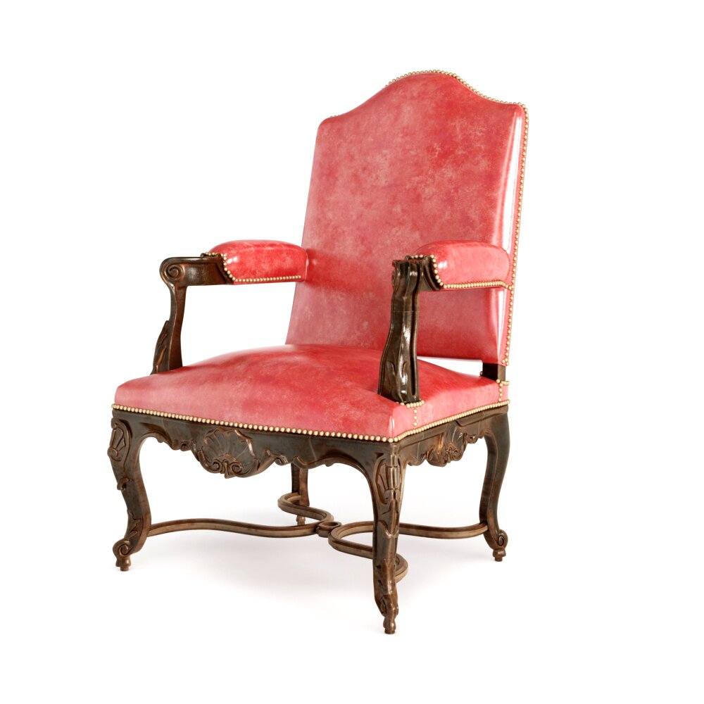 Antique Red Armchair 3D-Modell