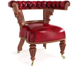 Antique Red Upholstered Chair 3D-Modell