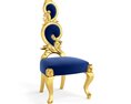 Antique Royal Blue and Gold Chair Modèle 3d