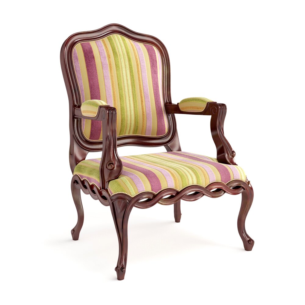 Striped Antique Armchair 3Dモデル
