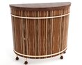 Antique Curved Wooden Cabinet Modelo 3d