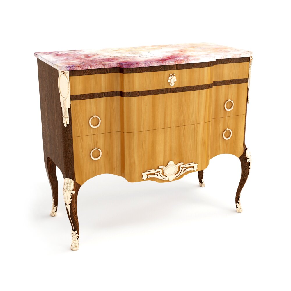 Antique Style Marble-Top Commode 3D модель