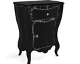 Elegant Black Antique Cabinet Modelo 3D