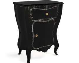 Elegant Black Antique Cabinet 3D模型