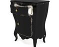 Elegant Black Antique Cabinet 3d model
