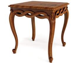 Antique Curved-Leg Table 3D-Modell