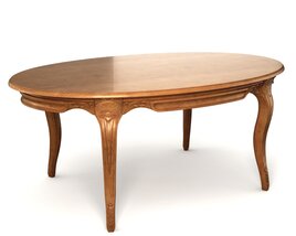 Antique Wooden Coffee Table Modello 3D