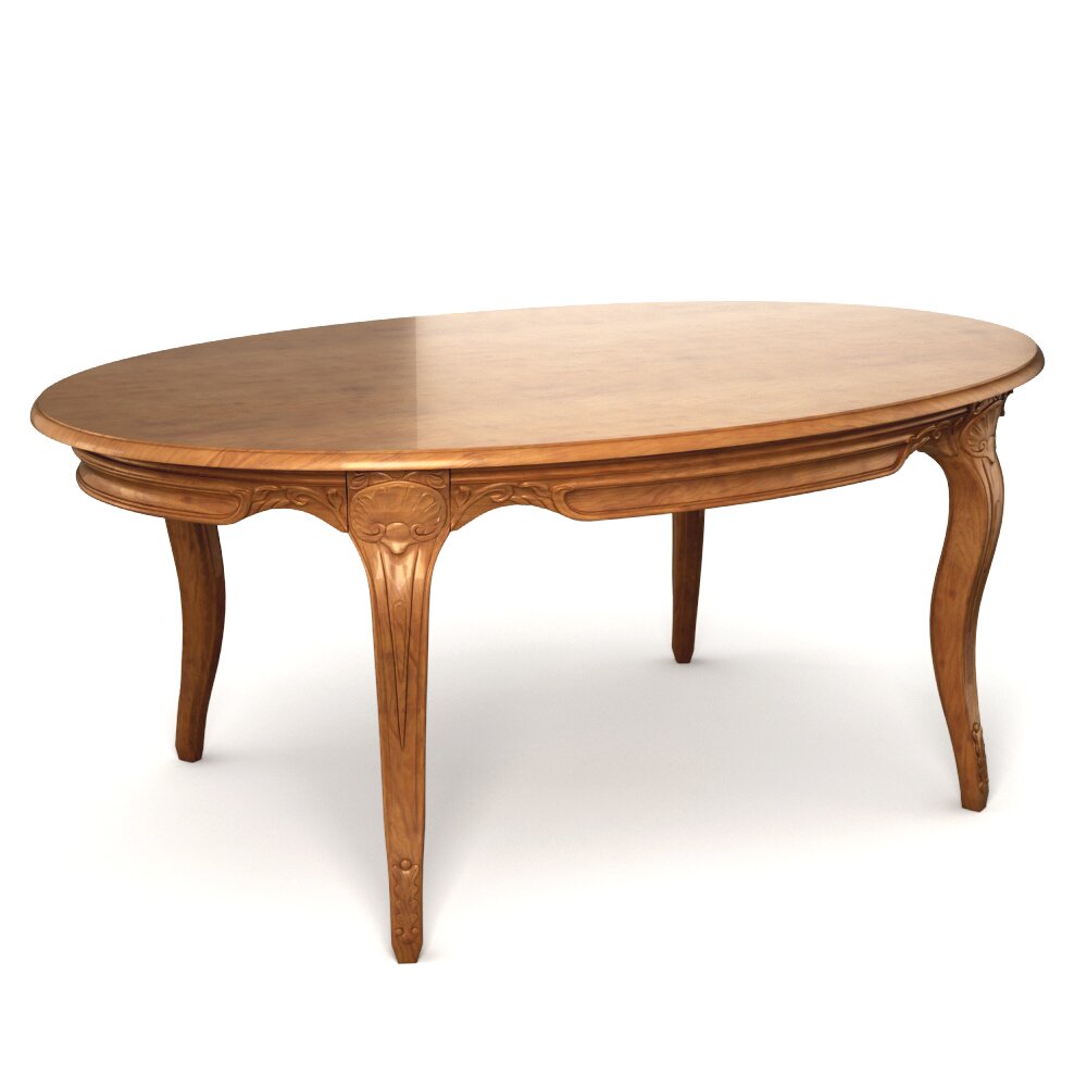 Antique Wooden Coffee Table Modèle 3D