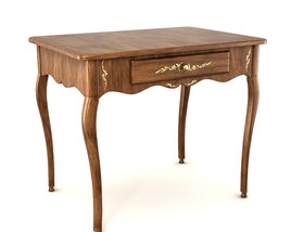 Antique Wooden Side Table Modèle 3D
