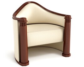 Classic Upholstered Armchair 3D-Modell