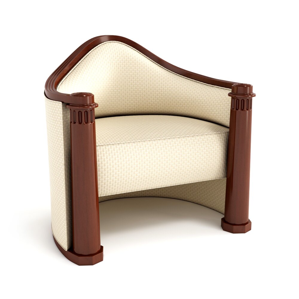 Classic Upholstered Armchair Modello 3D