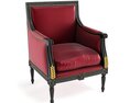 Antique Regal Red Armchair 3D 모델 