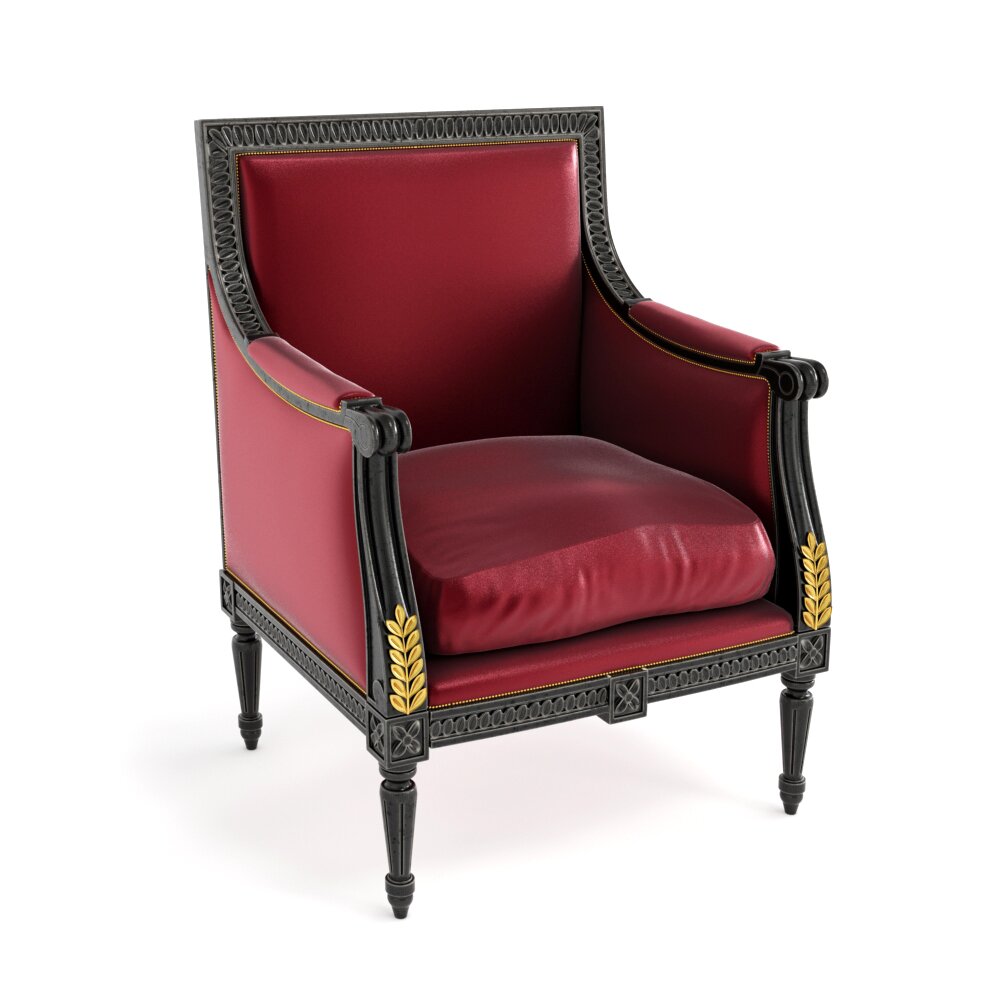 Antique Regal Red Armchair 3Dモデル