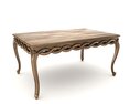 Antique Wooden Coffee Table 02 3D 모델 
