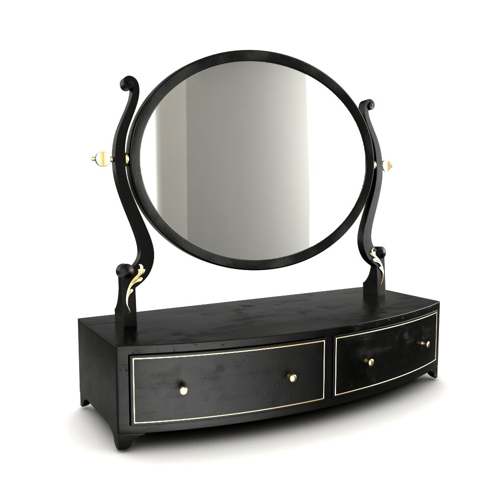 Antique Vanity Mirror with Drawers 3D模型