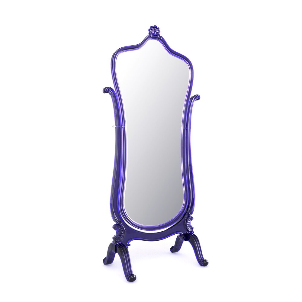 Antique Purple Standing Mirror 3D-Modell