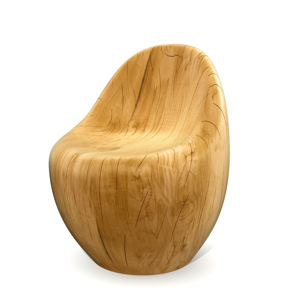 Wooden Sculpted Chair Modello 3D