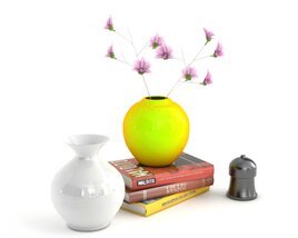 Vases and Books Decor Set Modelo 3d