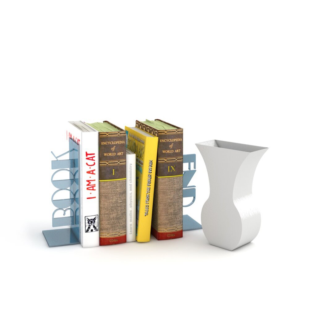 Books and Vase Still Life Modèle 3d