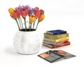 Bouquet and Books 3d model