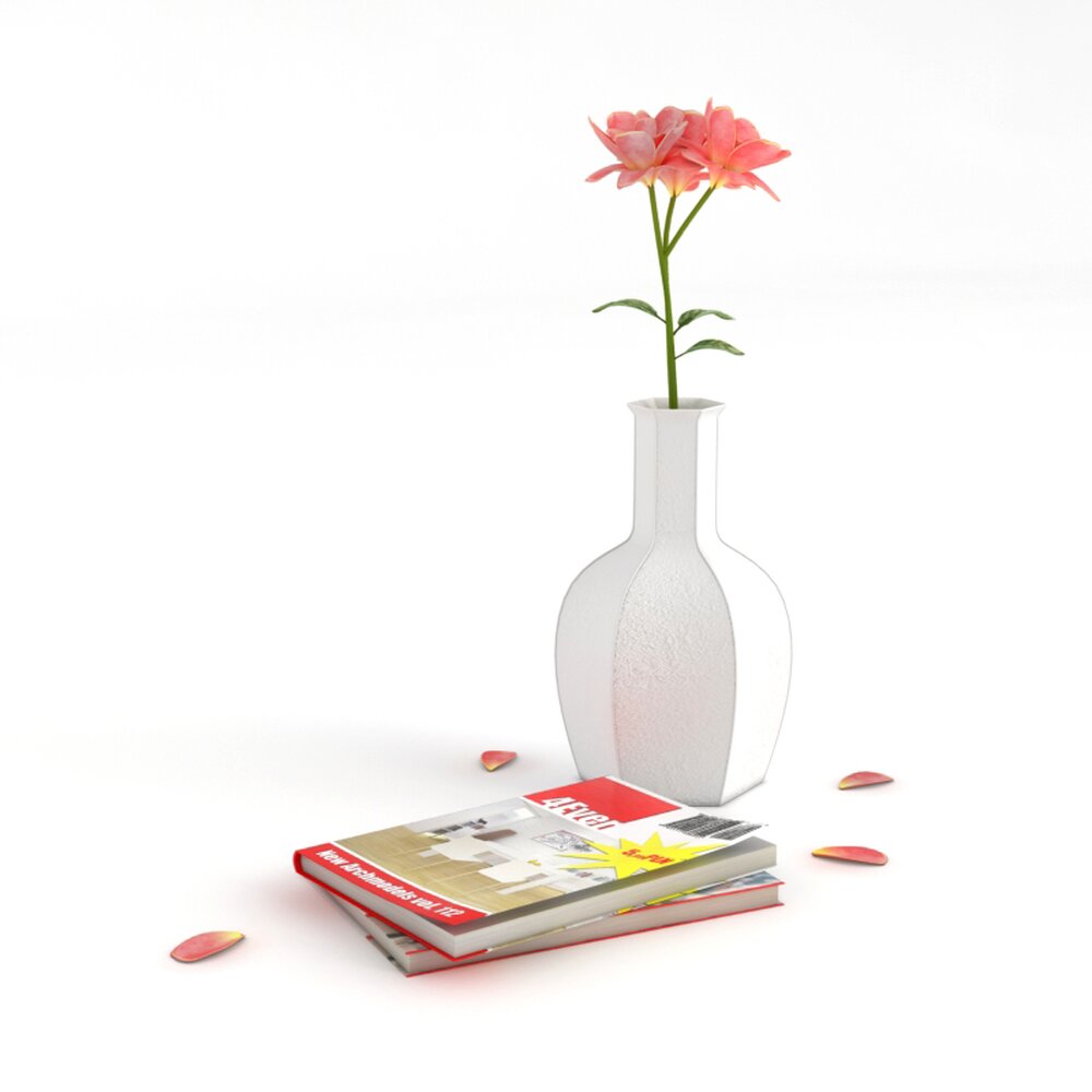 Vase and Book Still Life 3D-Modell