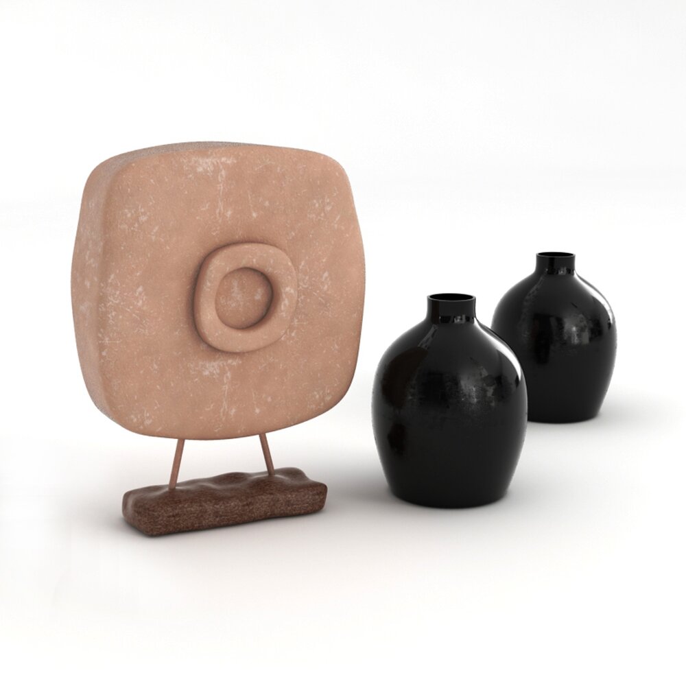 Abstract Sculpture and Vases Modelo 3d