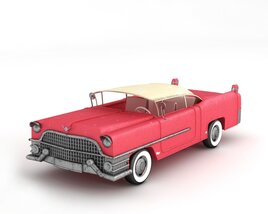 Vintage Red Convertible Car 3Dモデル