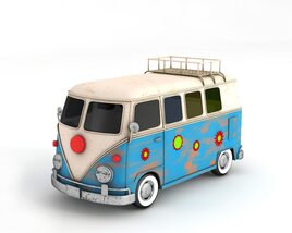 Colorful Vintage Van Model 3D 모델 