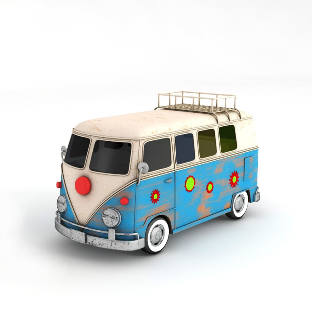 Colorful Vintage Van Model 3D模型