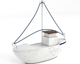 Decorative Hanging Boat Planter 3D 모델 