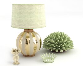 Golden Table Lamp with Decor 3Dモデル
