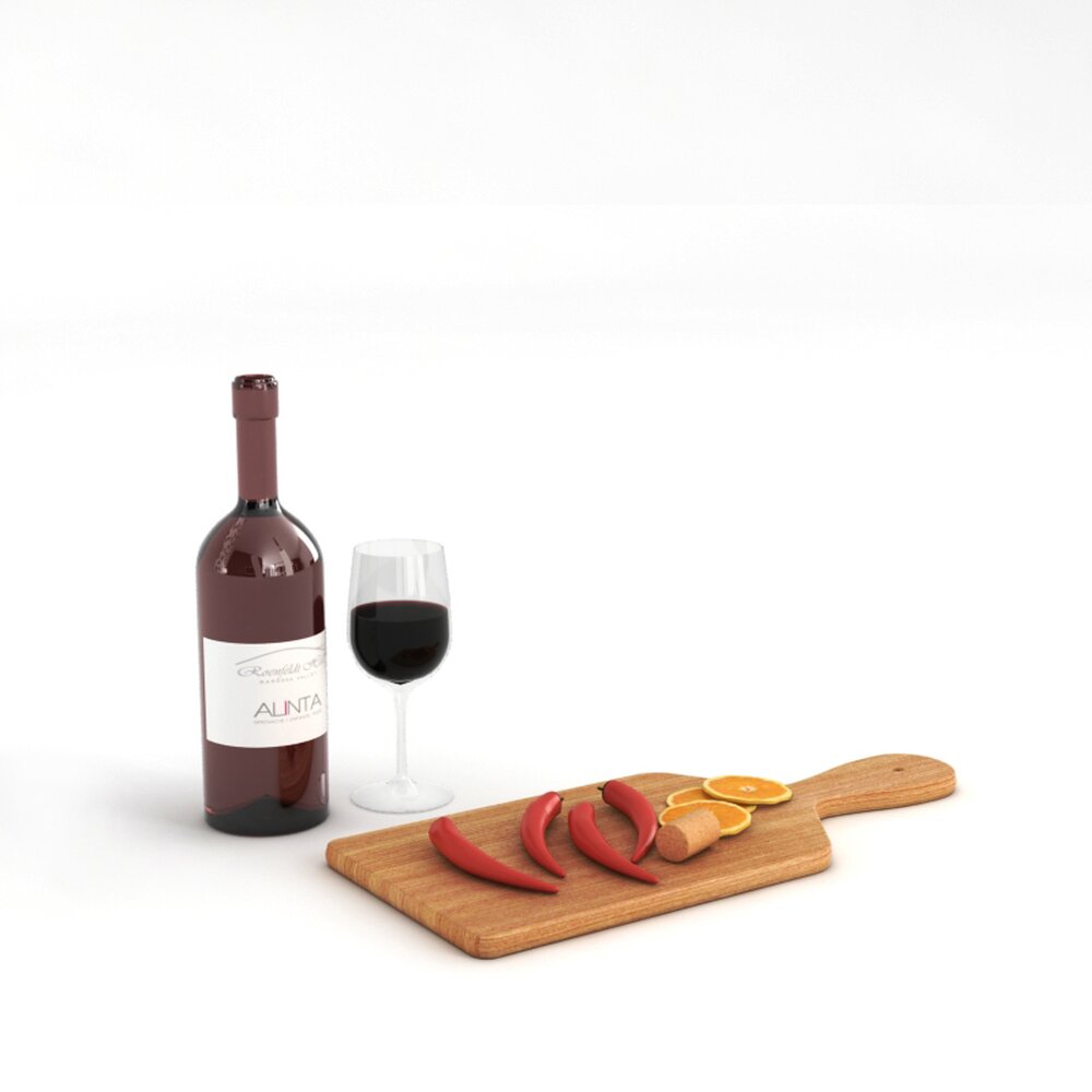 Wine and Cheese Setting 3Dモデル