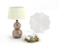 Spherical Table Lamp and Accessories 3D-Modell