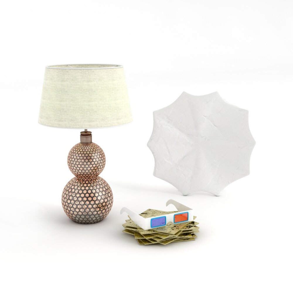 Spherical Table Lamp and Accessories Modello 3D