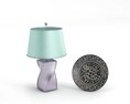 Modern Table Lamp and Decorative Plate Modello 3D
